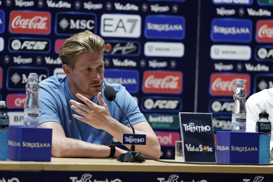 De Bruyne speaks during his press conference